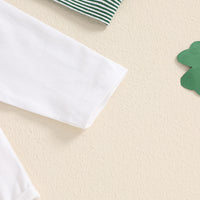 Load image into Gallery viewer, 3 Pieces Set Baby Girls Boys St Patrick&#39;s Day Letters Rompers Striped Pants And Hats Wholesale 25010719
