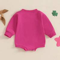Load image into Gallery viewer, Baby Girls Boys Solid Color Embroidered St Patrick&#39;s Day Rompers Wholesale 25010722
