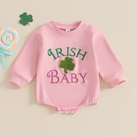 Load image into Gallery viewer, Baby Girls Embroidered St Patrick&#39;s Day Rompers Wholesale 25010734
