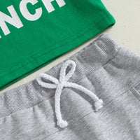 Load image into Gallery viewer, 2 Pieces Set Baby Kid Girls Boys St Patrick&#39;s Day Letters Tops And Plant Pants Wholesale 25010735
