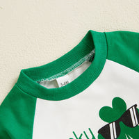 Load image into Gallery viewer, 2 Pieces Set Baby Kid Girls Boys St Patrick&#39;s Day Letters Tops And Solid Color Pants Wholesale 25010736
