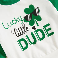 Load image into Gallery viewer, 2 Pieces Set Baby Kid Girls Boys St Patrick&#39;s Day Letters Tops And Solid Color Pants Wholesale 25010736
