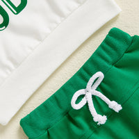 Load image into Gallery viewer, 2 Pieces Set Baby Kid Girls Boys St Patrick&#39;s Day Letters Tops And Solid Color Pants Wholesale 25010736
