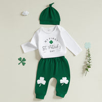 Load image into Gallery viewer, 2 Pieces Set Baby Girls Boys St Patrick&#39;s Day Letters Rompers And Plant Pants Wholesale 25010738
