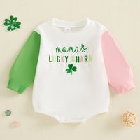 Load image into Gallery viewer, Baby Girls Color-blocking Embroidered St Patrick&#39;s Day Rompers Wholesale 25010739
