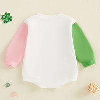 Load image into Gallery viewer, Baby Girls Color-blocking Embroidered St Patrick&#39;s Day Rompers Wholesale 25010739
