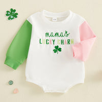 Load image into Gallery viewer, Baby Girls Color-blocking Embroidered St Patrick&#39;s Day Rompers Wholesale 25010739
