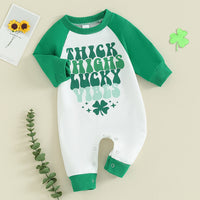 Load image into Gallery viewer, Baby Girls Boys Letters Color-blocking St Patrick&#39;s Day Jumpsuits Wholesale 25010740
