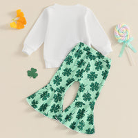 Load image into Gallery viewer, 2 Pieces Set Baby Kid Girls St Patrick&#39;s Day Letters Tops And Plant Pants Wholesale 25010742

