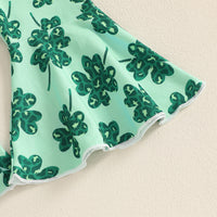 Load image into Gallery viewer, 2 Pieces Set Baby Kid Girls St Patrick&#39;s Day Letters Tops And Plant Pants Wholesale 25010742
