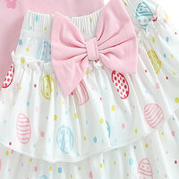 Load image into Gallery viewer, 2 Pieces Set Baby Girls Easter Letters Print Rompers And Bow Skirts Wholesale 25021001
