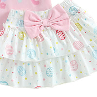 Load image into Gallery viewer, 2 Pieces Set Baby Girls Easter Letters Print Rompers And Bow Skirts Wholesale 25021001
