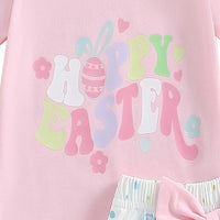 Load image into Gallery viewer, 2 Pieces Set Baby Girls Easter Letters Print Rompers And Bow Skirts Wholesale 25021001
