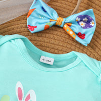 Load image into Gallery viewer, 2 Pieces Set Baby Girls Easter Letters Print Rompers And Cartoon Shorts Wholesale 25021002
