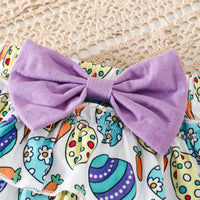 Load image into Gallery viewer, 2 Pieces Set Baby Girls Easter Letters Print Rompers And Cartoon Shorts Wholesale 25021002
