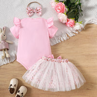 Load image into Gallery viewer, 2 Pieces Set Baby Girls Easter Letters Animals Rompers And Cartoon Skirts Wholesale 25021005
