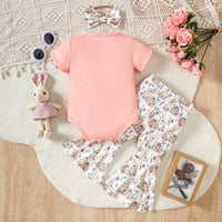 Load image into Gallery viewer, 2 Pieces Set Baby Girls Easter Animals Print Rompers And Love heart Pants Wholesale 25021006
