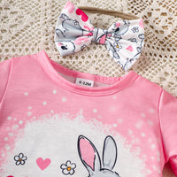 Load image into Gallery viewer, 2 Pieces Set Baby Girls Easter Animals Print Rompers And Love heart Pants Wholesale 25021006
