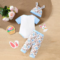 Load image into Gallery viewer, 2 Pieces Set Baby Girls Boys Easter Letters Print Rompers Animals And Cartoon Pants Wholesale 25021007

