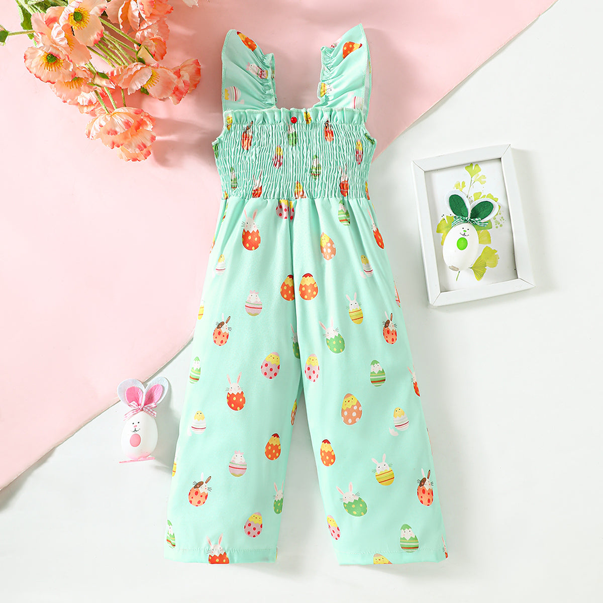 Baby Kid Girls Animals Cartoon Print Easter Jumpsuits Wholesale 25021009