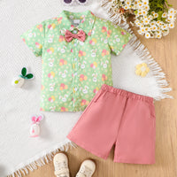 Load image into Gallery viewer, 2 Pieces Set Baby Kid Boys Easter Animals Car Cartoon Shirts And Solid Color Shorts Wholesale 25021010
