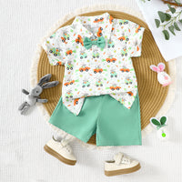 Load image into Gallery viewer, 2 Pieces Set Baby Kid Boys Easter Animals Car Cartoon Shirts And Solid Color Shorts Wholesale 25021010
