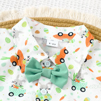 Load image into Gallery viewer, 2 Pieces Set Baby Kid Boys Easter Animals Car Cartoon Shirts And Solid Color Shorts Wholesale 25021010

