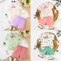 Load image into Gallery viewer, 2 Pieces Set Baby Kid Boys Easter Animals Car Cartoon Shirts And Solid Color Shorts Wholesale 25021010
