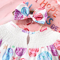 Load image into Gallery viewer, Baby Girls Letters Cartoon Print Easter Rompers Wholesale 25021011
