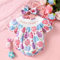 Load image into Gallery viewer, Baby Girls Letters Cartoon Print Easter Rompers Wholesale 25021011
