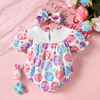 Load image into Gallery viewer, Baby Girls Letters Cartoon Print Easter Rompers Wholesale 25021011
