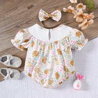 Load image into Gallery viewer, Baby Girls Animals Embroidered Easter Rompers Wholesale 25021012

