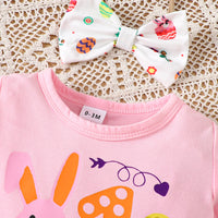 Load image into Gallery viewer, 2 Pieces Set Baby Girls Easter Letters Animals Rompers And Cartoon Pants Wholesale 25021013
