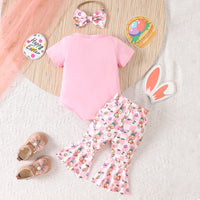 Load image into Gallery viewer, 2 Pieces Set Baby Girls Easter Letters Animals Rompers And Cartoon Pants Wholesale 25021013
