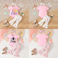 Load image into Gallery viewer, 2 Pieces Set Baby Girls Easter Letters Animals Rompers And Cartoon Pants Wholesale 25021013
