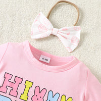 Load image into Gallery viewer, 2 Pieces Set Baby Girls Easter Letters Rompers Animals And Cartoon Pants Wholesale 25021014
