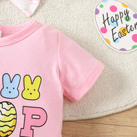 Load image into Gallery viewer, 2 Pieces Set Baby Girls Easter Letters Rompers Animals And Cartoon Pants Wholesale 25021014

