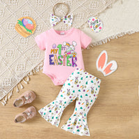 Load image into Gallery viewer, 2 Pieces Set Baby Girls Easter Letters Rompers Animals And Cartoon Pants Wholesale 25021014
