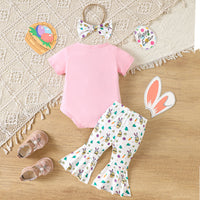 Load image into Gallery viewer, 2 Pieces Set Baby Girls Easter Letters Rompers Animals And Cartoon Pants Wholesale 25021014

