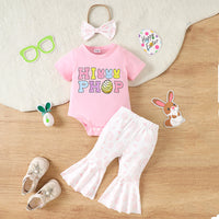Load image into Gallery viewer, 2 Pieces Set Baby Girls Easter Letters Rompers Animals And Cartoon Pants Wholesale 25021014
