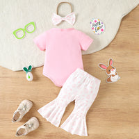 Load image into Gallery viewer, 2 Pieces Set Baby Girls Easter Letters Rompers Animals And Cartoon Pants Wholesale 25021014
