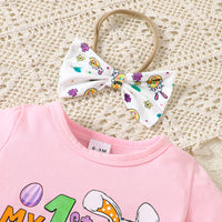 Load image into Gallery viewer, 2 Pieces Set Baby Girls Easter Letters Rompers Animals And Cartoon Pants Wholesale 25021014
