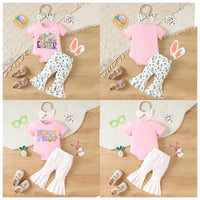 Load image into Gallery viewer, 2 Pieces Set Baby Girls Easter Letters Rompers Animals And Cartoon Pants Wholesale 25021014

