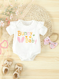 Load image into Gallery viewer, 2 Pieces Set Baby Girls Easter Letters Print Rompers And Animals Shorts Wholesale 25021018
