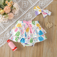 Load image into Gallery viewer, 2 Pieces Set Baby Girls Easter Letters T-Shirts Flower And Love heart Shorts Wholesale 25021020
