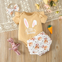 Load image into Gallery viewer, 2 Pieces Set Baby Girls Easter Letters Rompers Animals And Cartoon Shorts Wholesale 25021021
