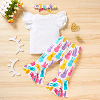 Load image into Gallery viewer, 2 Pieces Set Baby Kid Girls Easter Letters Print Tank Tops And Animals Pants Wholesale 25021022
