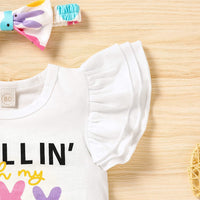 Load image into Gallery viewer, 2 Pieces Set Baby Kid Girls Easter Letters Print Tank Tops And Animals Pants Wholesale 25021022
