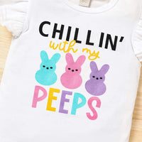 Load image into Gallery viewer, 2 Pieces Set Baby Kid Girls Easter Letters Print Tank Tops And Animals Pants Wholesale 25021022
