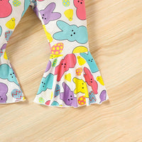 Load image into Gallery viewer, 2 Pieces Set Baby Kid Girls Easter Letters Print Tank Tops And Animals Pants Wholesale 25021022
